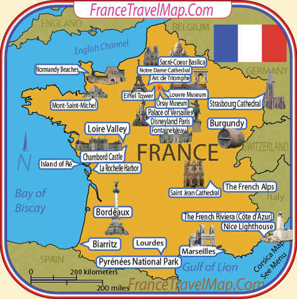 France Attractions Map